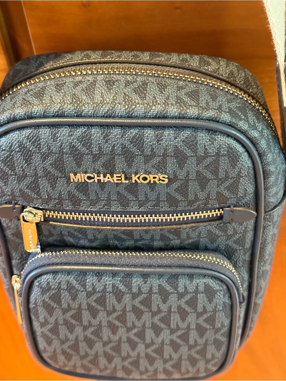 Michael Kors Blue MK Signature Crossbody Messenger Bag - Picture 2 of 6